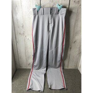 Alleson Athletic Mens Baseball Pants Size Small Red Stripe Open Bottom